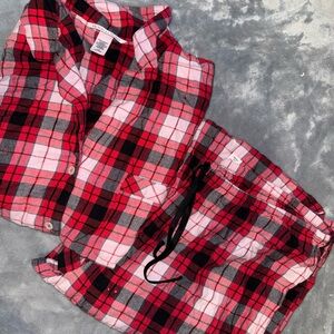 Victoria's Secret Red and Black Plaid Pajama set